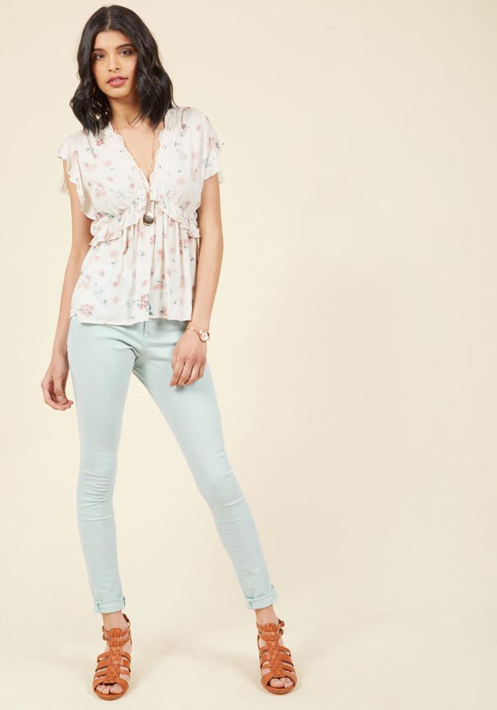  Obviously Elemental Skinny Jeans In Buttermint In 14 (uk)