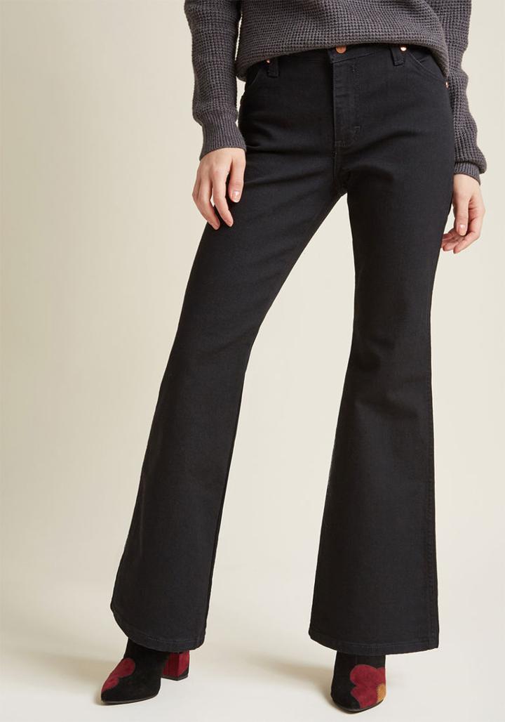 Wrangler Wrangler Flared Finesse Jeans In Black - 30 In 0