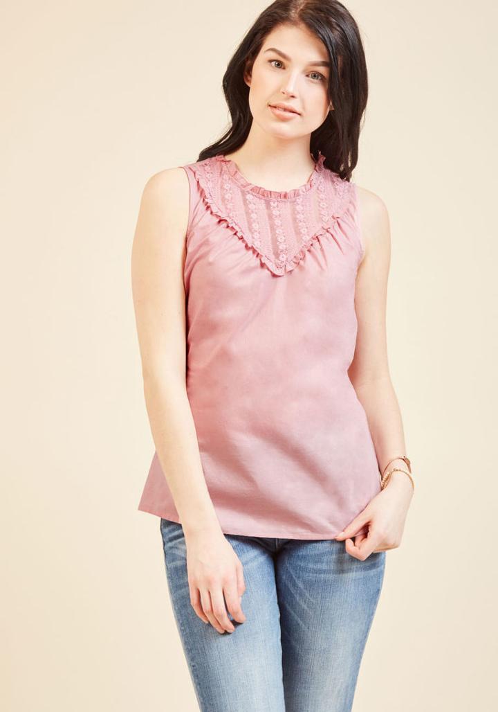 Fashion Your Fairytale Sleeveless Top In Rose In 2x