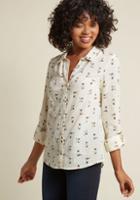 Modcloth Long Sleeve Oxford Top In Xs
