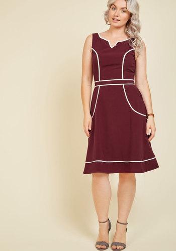  A Lot To Author A-line Dress In Burgundy In Xxs