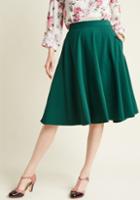 Modcloth Just This Sway Midi Skirt In Emerald
