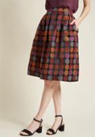 Modcloth Artfully Jacquard Fit And Flare Skirt In 0