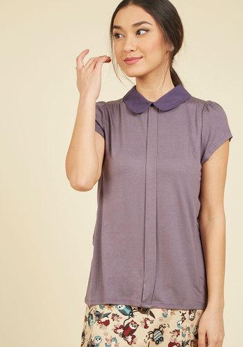  Perfected Polish Knit Top In Purple In M
