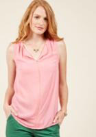 Modcloth Podcast Co-host Sleeveless Top In Petal In 2x