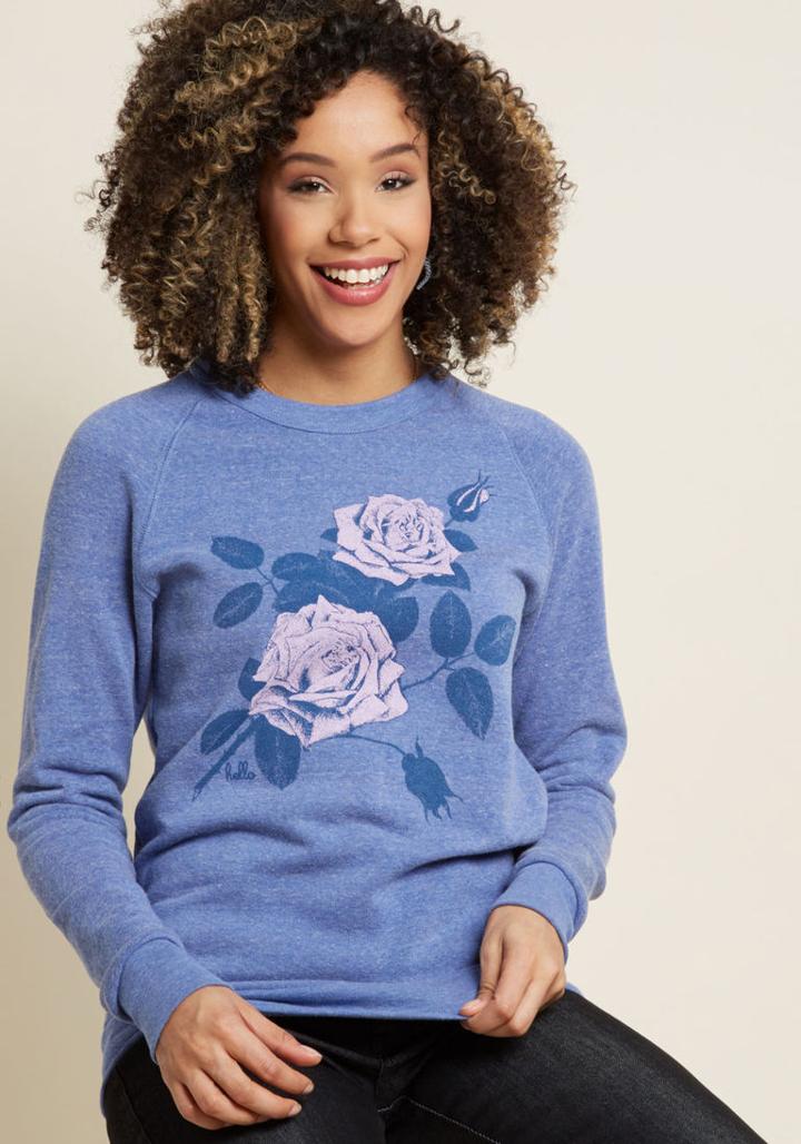 Modcloth Tranquil Hangout Graphic Sweatshirt In S