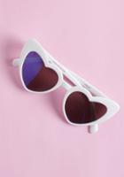 Modcloth Wholeheartedly Darling Sunglasses In White