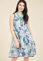 Modcloth Waving From The Waterfront A-line Dress In Maps