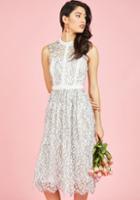 Modcloth Ethereal Enlivening Midi Dress In White