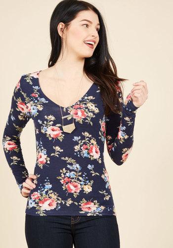  All Basics Covered Long Sleeve Top In Floral In L