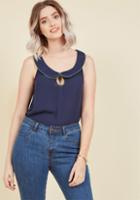 Modcloth Just As Imagined Sleeveless Top In Navy In 1x