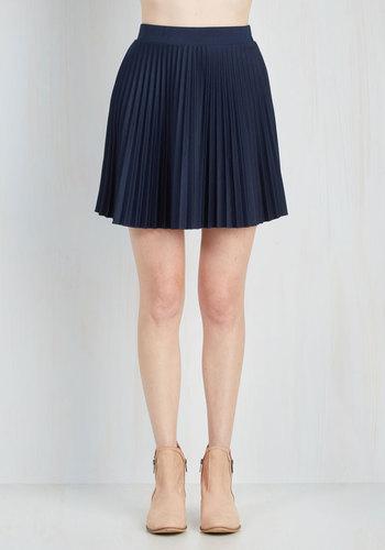 Lovelydayfashion Accordion To You Skirt In Navy