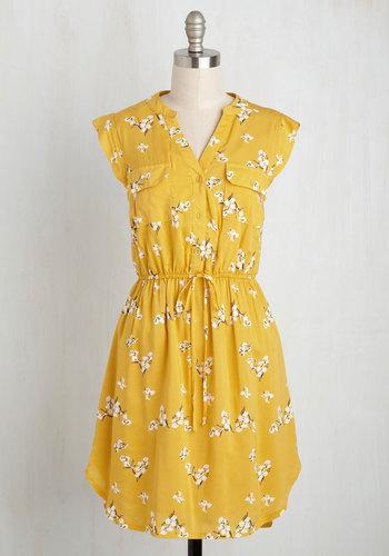  A Way With Woods Floral Dress In Sunshine In Xs
