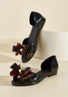 Melissashoes A Real Bow-getter Peep Toe Flats In 8