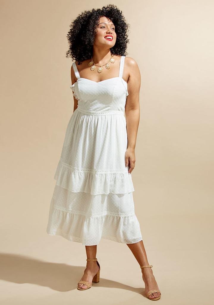 Modcloth Ethereal Elegance Maxi Dress In White In Xl