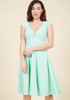 Modcloth Name The Date A-line Dress In Mint