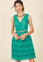 Modcloth Stately Satisfaction Lace Dress In Jade In Xxl