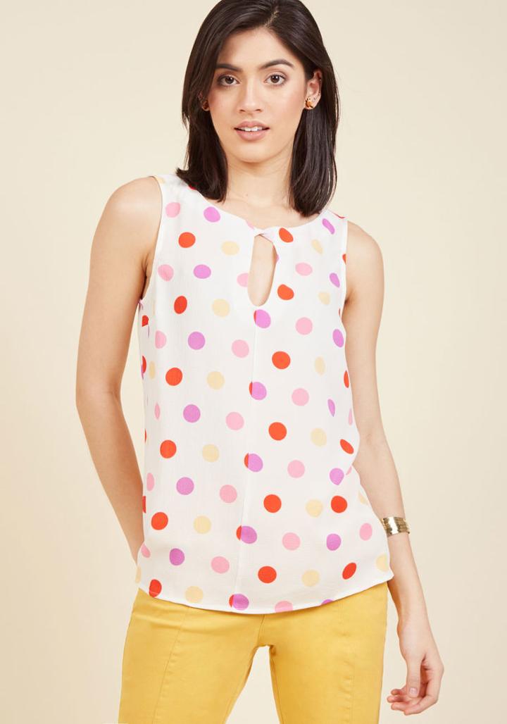  Kissed With Twists Sleeveless Top In Confetti In M