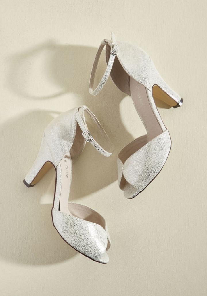 Chelseacrew Fine Dining Metallic Heel In Frost