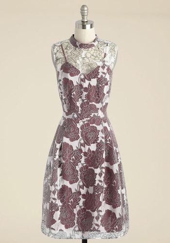  Unfalteringly Feminine Floral Dress In Ruby In M