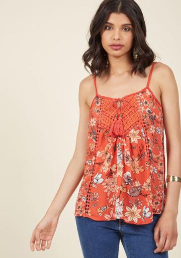 Modcloth Island Undertaking Sleeveless Top In L