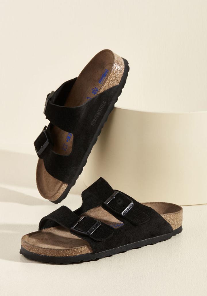 Birkenstock Strappy Camper Sandal In Black Suede - Narrow