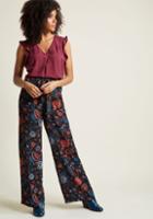 Modcloth Pocketed Wide-leg Pants In Blossom In 3x