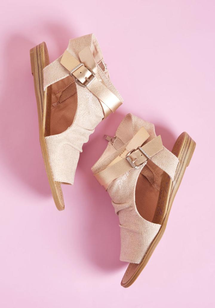 Blowfish Trek Republic Sandal In Rose Gold In 8.5