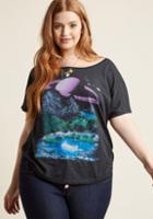 Modcloth Just In The Scenic Of Time Graphic T-shirt In Xl