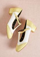 Collectif Anywhere You Tango T-strap Heel In Yellow In 4 Uk