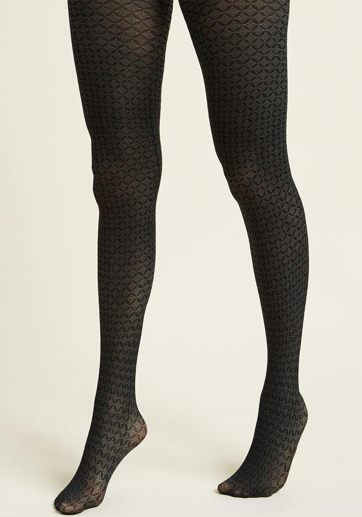 Modcloth Daring In Diamonds Tights In S/m