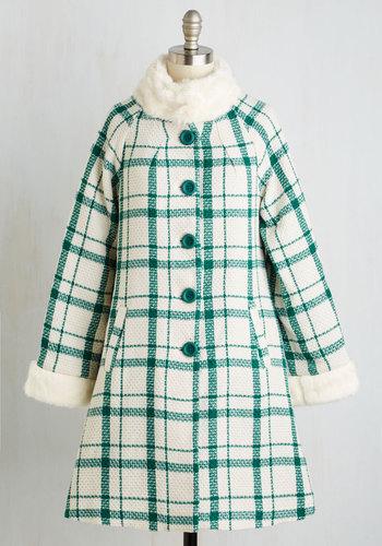 Collectifclothing Distinguished Quest Coat In Emerald Plaid