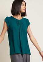 Modcloth Charmer In Charge Top In Teal In S