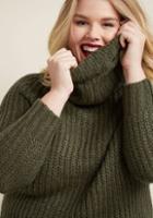 Modcloth Homecoming 'round The Mountain Sweater In Moss In 3x