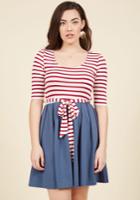  In The Very Near Twofer Striped Dress In Americana In Xxs