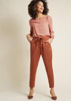 Modcloth Back In A Sash Pants In Rust In Xl