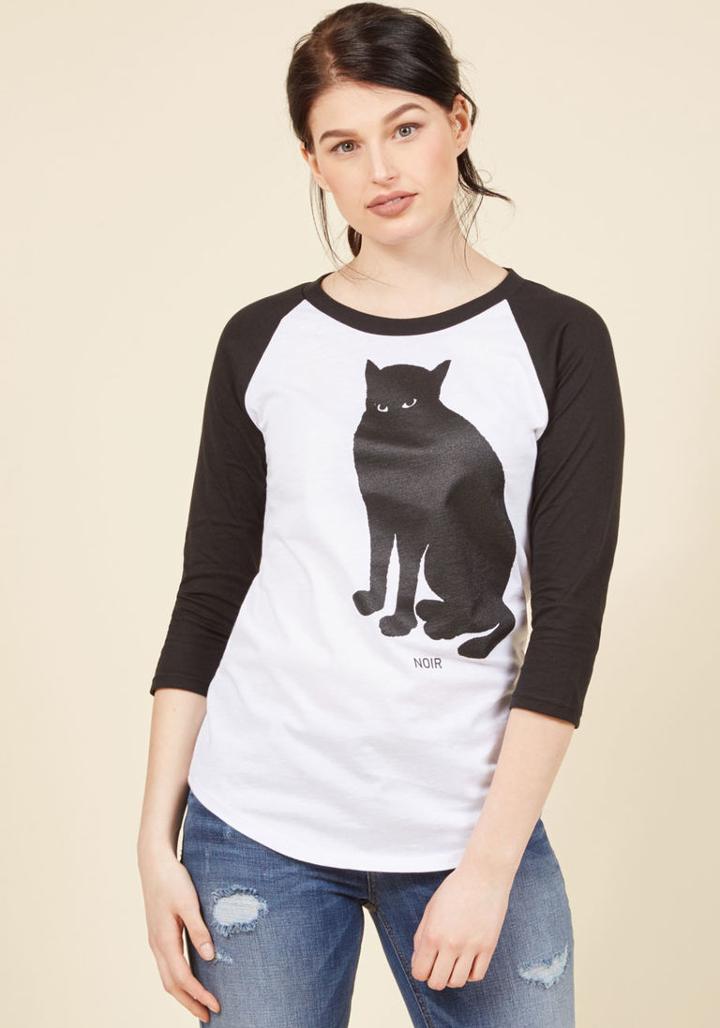 Modcloth Francophile Feline Top