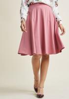 Modcloth Just This Sway Midi Skirt In Carnation In Xs