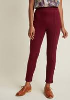 Modcloth You Raise A Good Ponte Pants In Wine In M