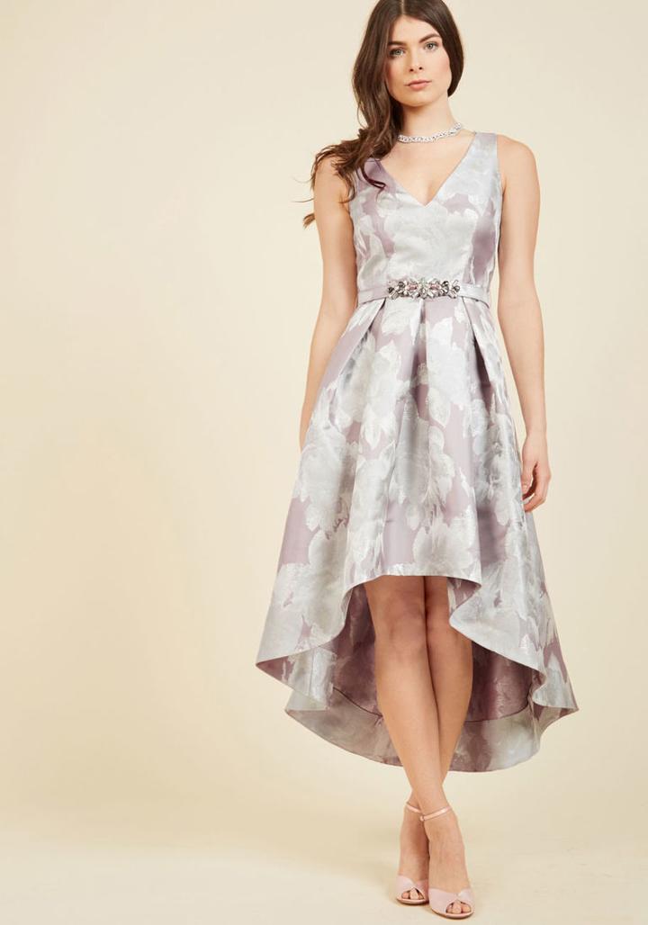 Elizaj Eliza J Delightful Drama Floral Dress In Silvermist In 6