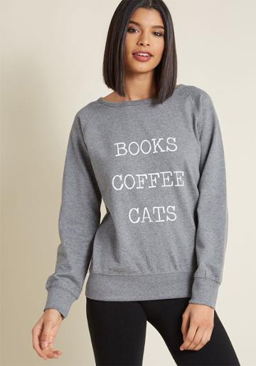 Modcloth Fam Favorite Graphic Sweatshirt In L