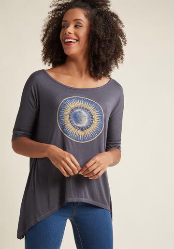 Modcloth Big Little Skies Graphic Tee In 3x