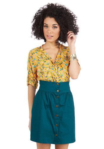 Tropicalwear Curry Your Enthusiasm Skirt In Peacock