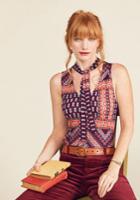  Bold-faced Tie Tank Top In Floral Borders In 1x