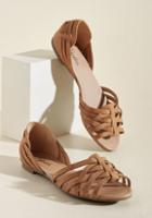 Modcloth Temple Of The Swoon Flat In Caramel