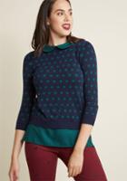 Modcloth Collared Pullover Sweater With Keyhole In 4x