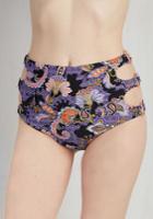  The Endless Stunner Swimsuit Bottom In Purple Paisley In Xs
