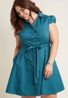 Modcloth Smoothie Enthusiast A-line Shirt Dress In Blue Raspberry In S