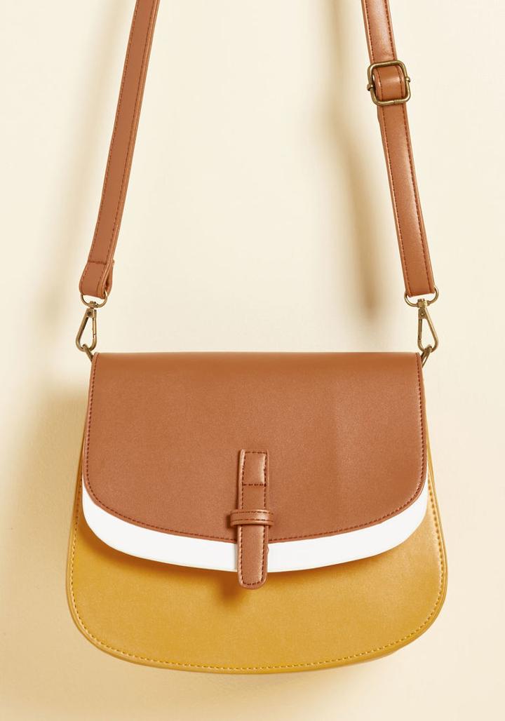 Modcloth I Keep Latte Hours Bag In Goldenrod