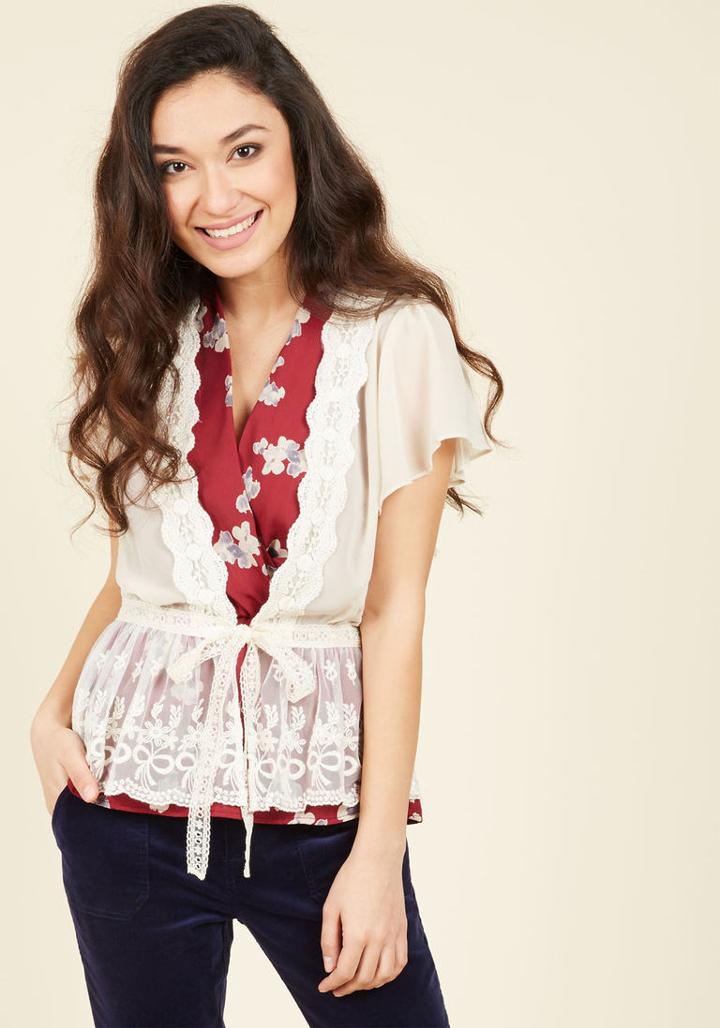 Modcloth To Quiche Their Own Lace Cardigan In Cream